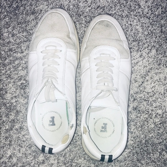 French Connection White Sneakers Sz 10 - Picture 1 of 7